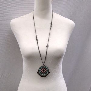 Lucky Brand Medallion Boho Style Necklace Reversible